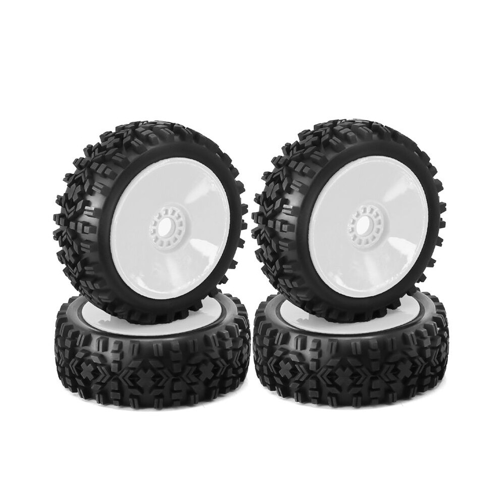 4Pcs 1/8 Rc Wheel Tire Rubber 120Mm 112Mm Tire 17Mm Hub Hex For 1/8 Rc Car Truck Road Off-Road, White 4711268924576