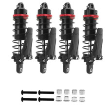 4PC Metal RC Piggyback Amortecedor Furo a Furo 90Mm para 1/10 RC Crawler Car -4 TRX4 Axial SCX10II D90 CC01,Preto