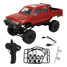 WPL C64-1 RC Car 1:16 2.4G 4WD Remote Control Pick- Truck Controllable LED Light Electric Toy Off-Road Car Red