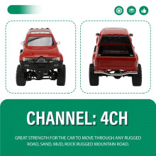 WPL C64-1 RC Car 1:16 2.4G 4WD Remote Control Pick- Truck Controllable LED Light Electric Toy Off-Road Car Red