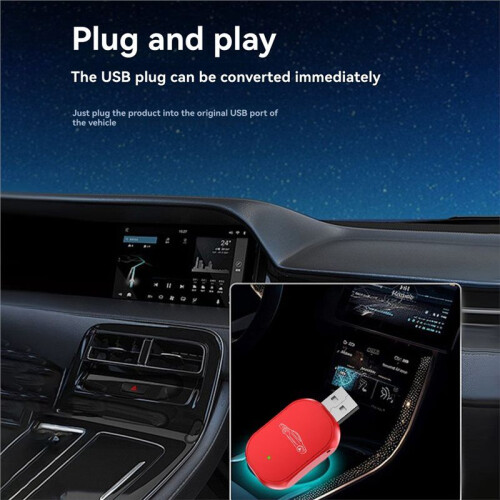 Wireless CarPlay Android Auto 2IN1 Adapter +WIFI USB Dongle Plug   Box Converts Wired to Wireless B 2