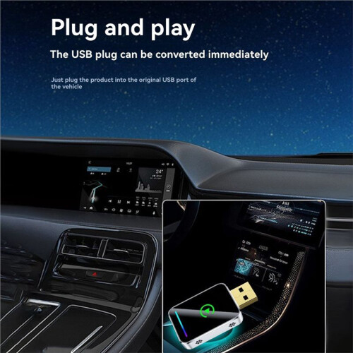 2IN1 Wireless CarPlay Android Auto   Box USB Adapter Dongle Plug  Converts Wired Carplay to Wireless B 2
