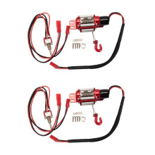 2X RC Treuil Simulé Automatique Câblé en Acier de Voiture en MéTal pour 1/10 RC Voiture de Chenille Axiale pour  TRX4 SCX10 90046 D90