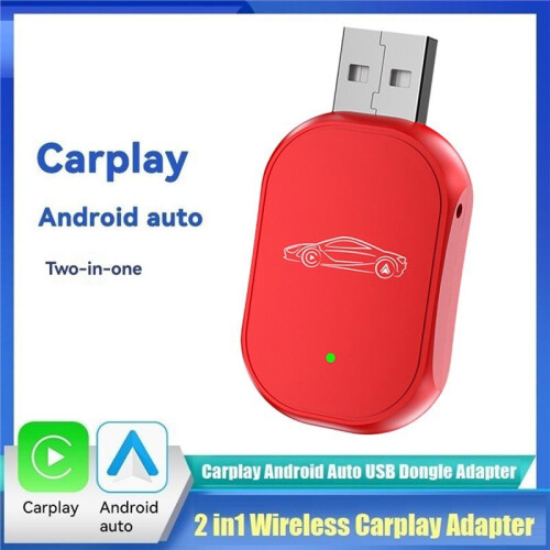 Wireless CarPlay Android Auto 2IN1 Adapter +WIFI USB Dongle Plug   Box Converts Wired to Wireless B 1