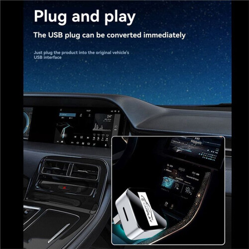 2IN1 Wireless CarPlay Android Auto Adapter +WIFI USB Dongle Plug    Box Converts Wired to Wireless 2