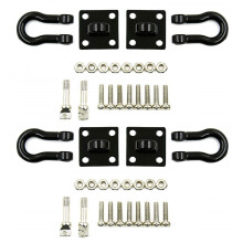4Pcs Anhänger Abschleppschnalle Abschlepphaken Metall Kletteranhänger SchäKel für1/10 RC Car Truck (Schwarz)