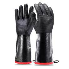 Heat Resistant BBQ Gloves 932F Neoprene Waterproof Oilproof Long Cuff 18 Inch Fireproof Grill Gloves