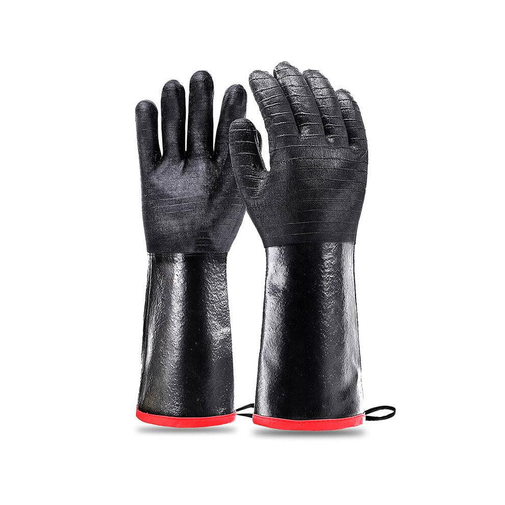 Heat Resistant BBQ Gloves 932F Neoprene Waterproof Oilproof Long Cuff 18 Inch Fireproof Grill Gloves