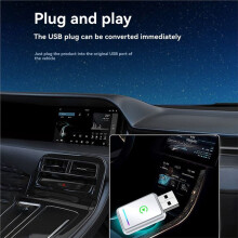 2IN1 Wireless CarPlay Android Auto USB Adapter Dongle Box Plug Converts Wired Carplay to Wireless A