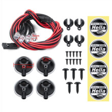 4Pcs LED Lights Kit Headlights Spotlight for Axial SCX10 Wraith RR10 TRX4 TRX6 1/10 RC Crawler Car Upgrade Parts