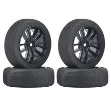 4 Uds. NeumáTicos de Esponja de 65Mm NeumáTicos de Rueda de Espuma Antideslizantes Silenciosos para 1/10 RC Coche de Carreras en Carretera TT01