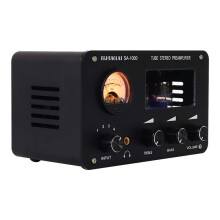 PJ.MIAOLAI SA1000 HiFi Lossless Switching Audio Selector 4 in 2 Out Tube Headphone Power Front Stage Amplifier with VU Meter-A