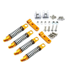 Metal Front and Rear with Mount Fixed Bracket for WPL D12 1/10 RC Car Upgrades Parts Accessories,Yellow