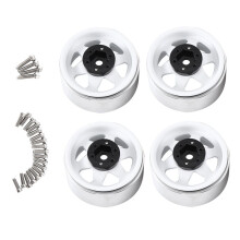 4Pcs Deep Dish 1.9 Inch Metal Beadlock Wheel Hub Rim for 1/10 RC Crawler Axial SCX10 II III TRX4 RC4WD D90,White