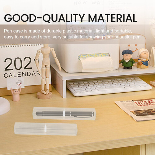 25Pcs Plastic Clear Pen Case Gift Empty School Office Collection Set Pen Container Storage for Father's Day 's Day 2