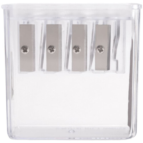 2 Pcs Carpenter Pencil Sharpener Long Point Manual Pencil Sharpener with Plastic Lid 4 Holes Handheld Pencil Sharpener 2