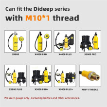 DIDEEP UppgraderingstryckmäTarebyte Passar Till DIDEEP-Seriens Dyktank med M10X1 GäNgad Flygaluminium