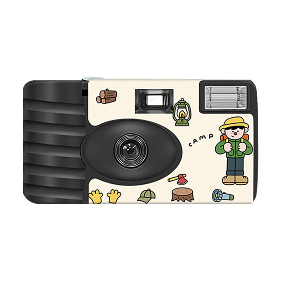 Retro Style 35mm Point and Shoot Film Camera with Builtin Color Film for Travel and Beginners