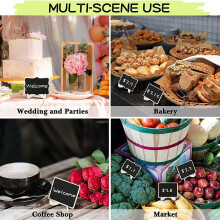 Chalkboard Sign 20 Pack Food Labels for Party Buffet, Wooden Small Chalk Board Signs with Easel Stand for Food Tags
