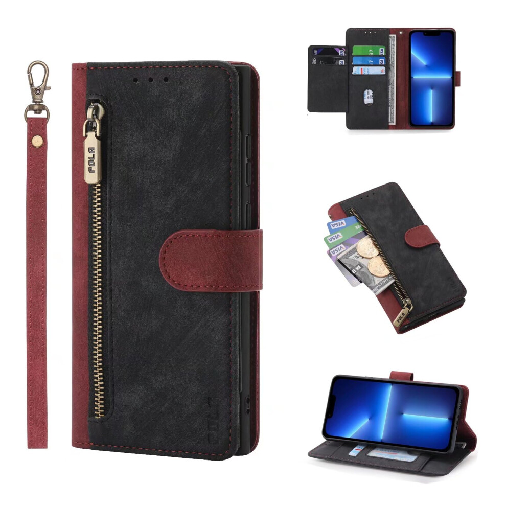 Leather Wallet Case For Infinix Note 40 4G, Magnetic Shockproof Flip Cover With Zipper, Rfid Blocking, 6 Card Holder, Kickstand, Black 9073542363958
