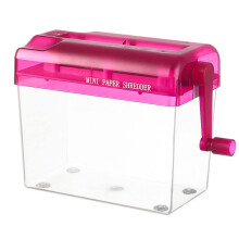 A6 Size Manual Paper Shredder Mini Portable Hand Crank Low Noise Desktop for Home Office Red