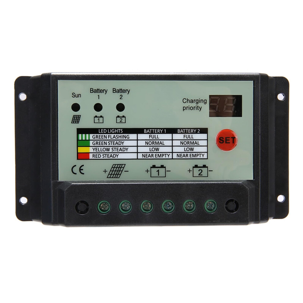 20A Dual Battery Solar Charge Controller With Pwm Charging And Overcharge Protection For 12V 24V Systems 9092120869712