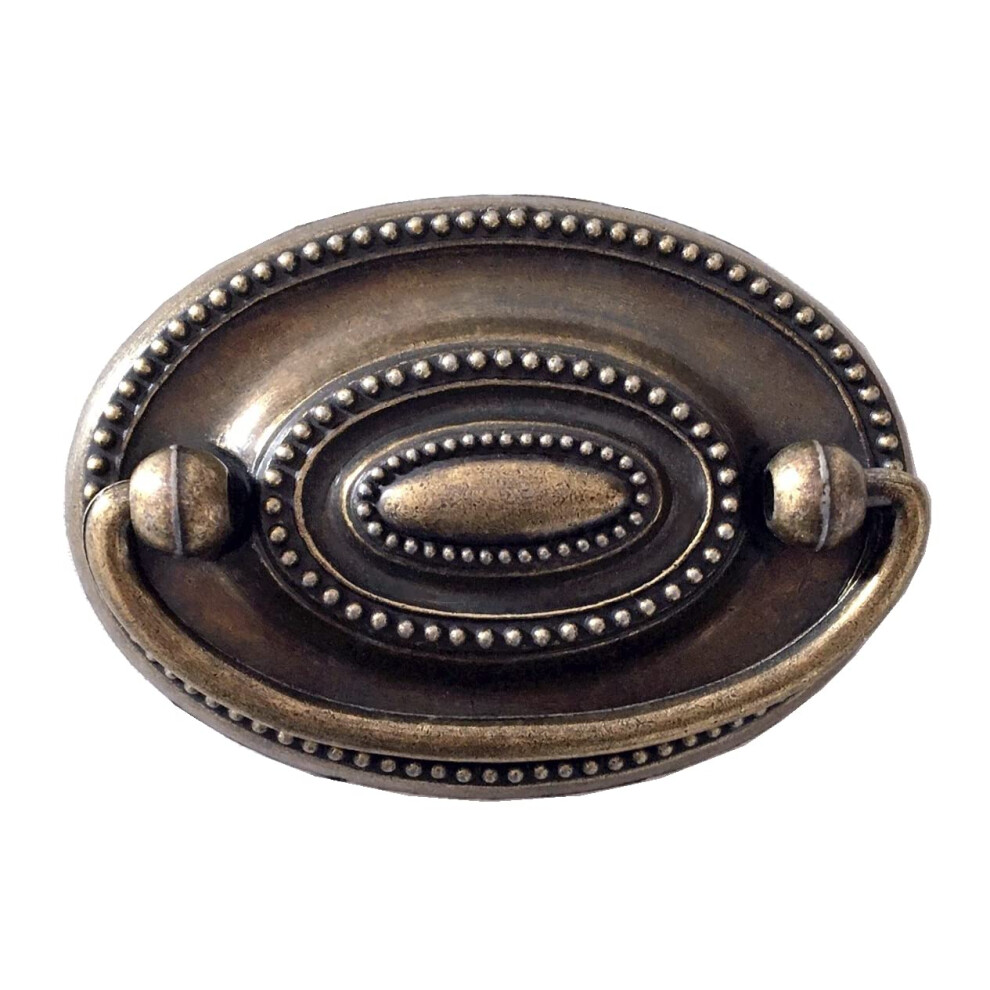 Vintage Drawer Pull Antique Bronze Swing Bail Handle 2.25 Inch Center For Cabinet Restoration 9771547122517