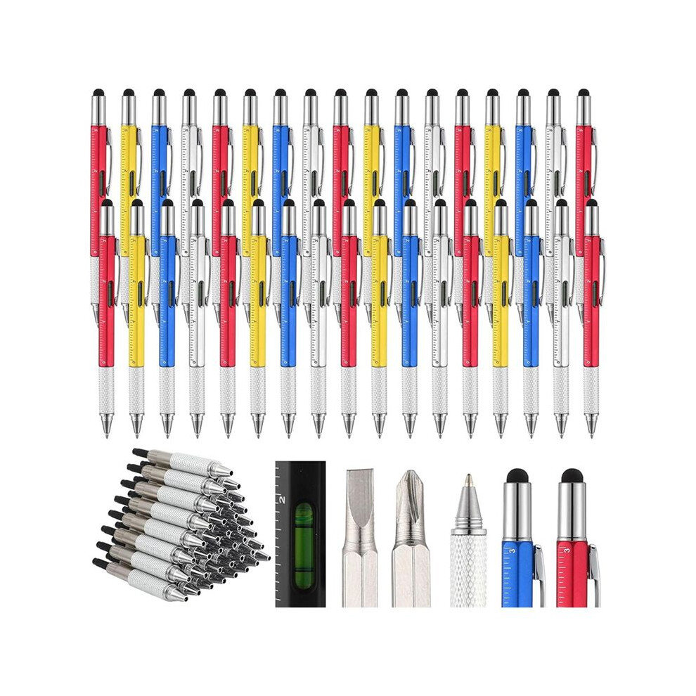 Men's Tool Pen 6 In 1 Screwdriver Pen Bulk Multi-Function Pen With Refill Ruler Level Ballpoint Pen 6031357737961