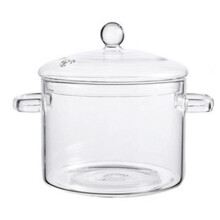 Glasgrytor för Matlagning på Spis - 1,9L/64oz - Värmebeständig Glasgryta med Lock, Mikrovågsugn och Diskmaskinsäker