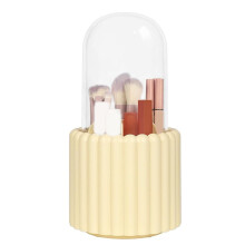 Organisateur de Pinceaux de Maquillage, Support Rond Rotatif à 360 Degrés pour Pinceaux de Maquillage avec Couvercle, Boîte de Rangement pour