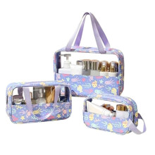 Borsa da Toilette da Viaggio, Set di Borsa da Toilette Trasparente, Borsa da Toilette da 3 Pezzi per Prodotti per La Cura Della Pelle, Borsa da Doccia