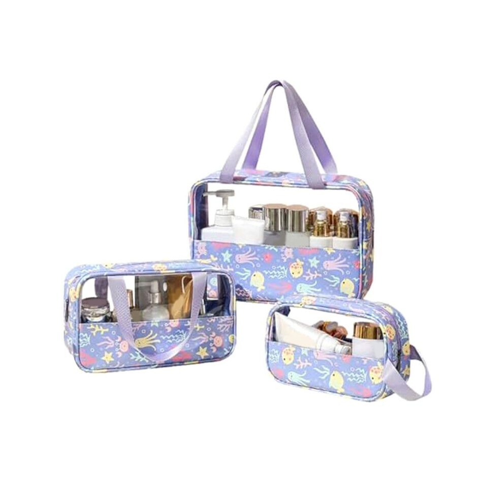 Tauoh Travel Toiletry Bag, Clear Toiletry Bag Set, 3 Pcs Toiletry Bag For Skincare Products, Portable Wash Bag Shower Bag A