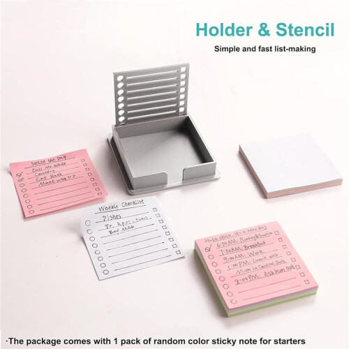 3PCS Sticky Note Stencil Template with Sticky Note, Sticky Note Holder with Stencil, Sticky Note  Stencil 2