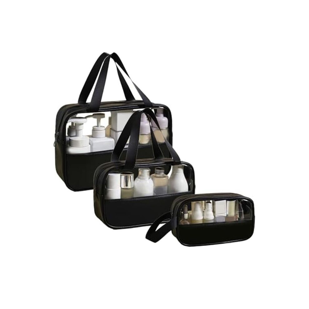 Travel Toiletry Bag, Clear Toiletry Bag Set, 3 Pcs Toiletry Bag for Skincare Products, Portable Wash Bag Shower Bag D