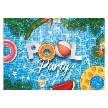 Tela de Fondo con Tema de Piscina Hawaiana de 7x5 Pies/220x50cm para Fotografía, Telón de Fondo para Fotografía de Cumpleaños de Niños