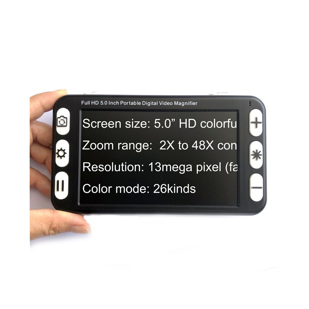 5inch LCD Display Portable Magnifier Low Vision Video Magnifier Electronic Reading Aid, Digital Video Magnifier EU Plug