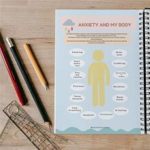 Książka Ćwiczeń do Zarządzania Lękiem dla Dorosłych, Spiral-Bound Relax Journal, Uważność i Redukcja Lęku, Łagodzenie Lęku