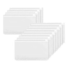 12 Stuks A6 6-Gaats PVC Tas met Ritssluiting voor Documenten, Make-Uptas voor Buiten, Milieuvriendelijk en Geurloos