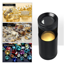 Handheld LED Polariscope Optical Glass Double Lens Design 28mm Diameter Loupe Magnifier Jeweler