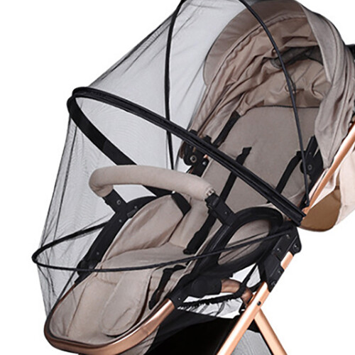 Universal Baby Stroller Mesh Repellent Net Black Edge Foldable Large Zipper 2
