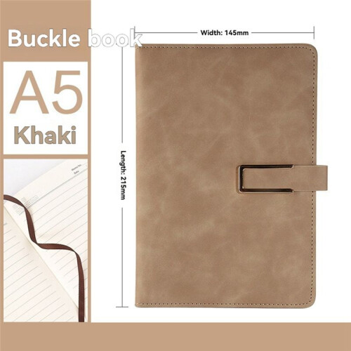 Retro A5 Leatherbound Notebook Soft Leather U-Shaped Magnetic Buckle Business Office Notebook Diary Notebook Light 2