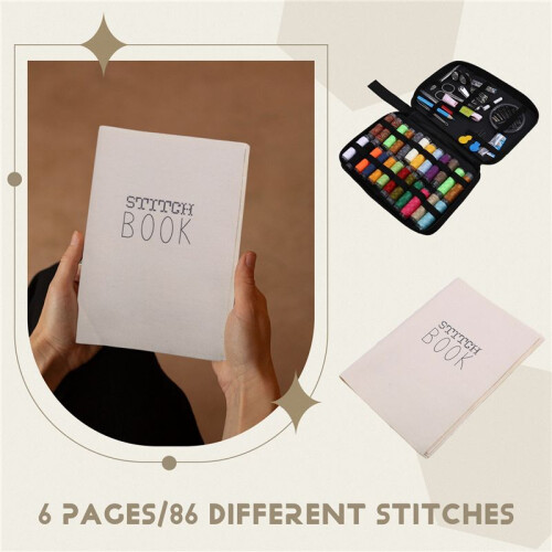 DIY Stitch Book with Tool Set,Embroidery  Book with Needle and Thread Sewing Patterns for Beginners,EmbroideryGift,A 1