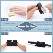10 Pack Silicone Pencil Holder,Adhesive Pen Holder for Desk , Rubber Single Pen Holder Pen Clip for Classroom Multicolor
