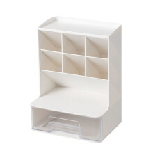 Desk Organizer, Desk Pen Holder, Pencil Organizer with 7 Compartments and 1 Drawer for School, Dormitory Storage Rack,A