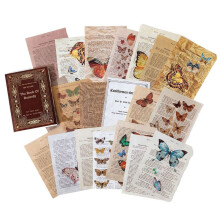 Retro Trace Book Page Matériel Papier Ancien Livre Page Texte Vieux Journal Matériau Décoratif Papier Papillon