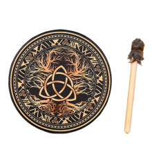 Tamburo Celtico con Bacchette di Guarigione Spirituale Chakra Bilanciamento Riflessione Meditazione Cornice