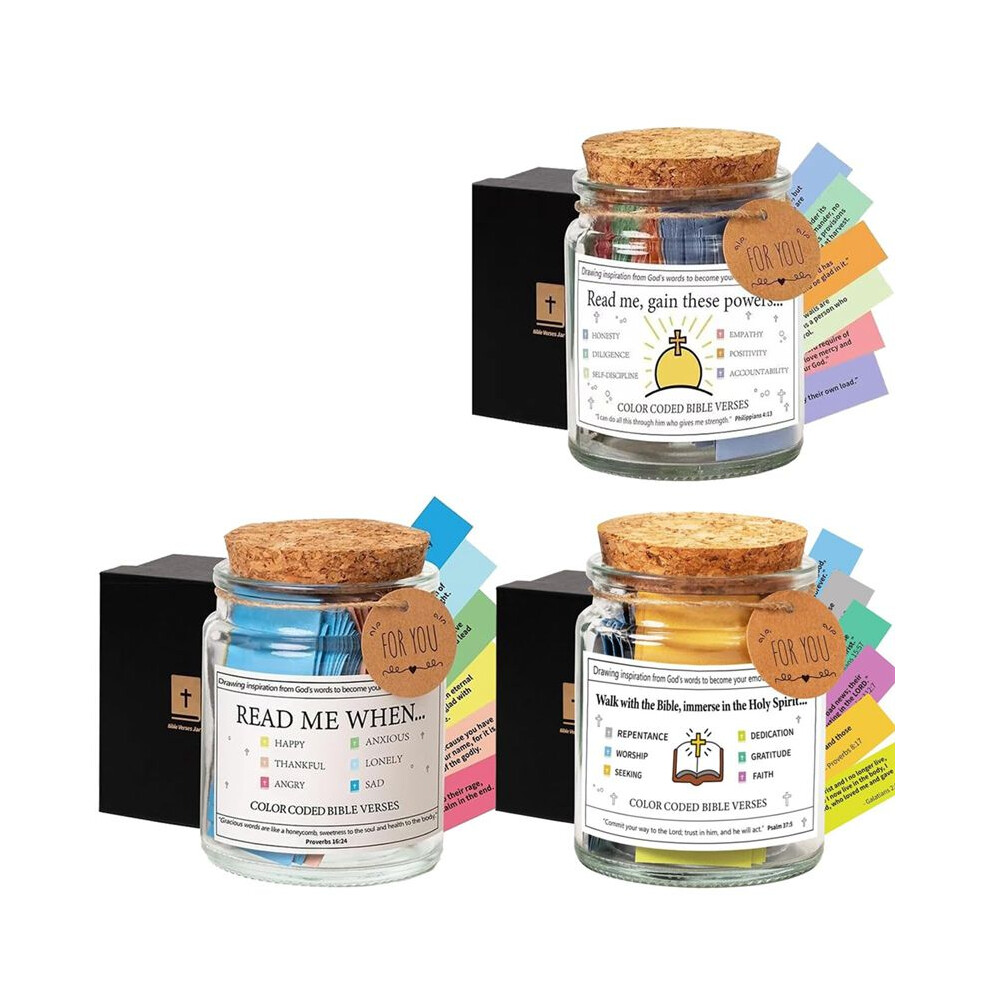 3PCS the Hope Jar Bible Verses Bible Verses in A Jar Glass Prayer Jar Prayer Jar Bible Jar Bible Verses for Emotions