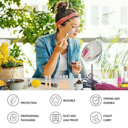 100Pcs 5ML Spray Bottle Small Cosmetic Packing Atomizer Perfume Bottles Atomizing Spray Liquid Container for Travel