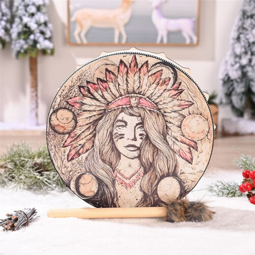 Celtic Drum with Drum Sticks Spiritual Healing Chakra Balancing Reflection Meditation Frame 2