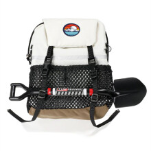 Simulation Backpack Shovel Storage Bag Luggage Bag Handbag Decoration for 1/8 1/10 RC Crawler Car , White Bag+Shovel